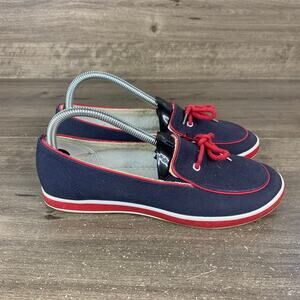 Grasshoppers Women's Windsor Loafer Sneaker Slip On Canvas Navy Blue Size 8.5 M